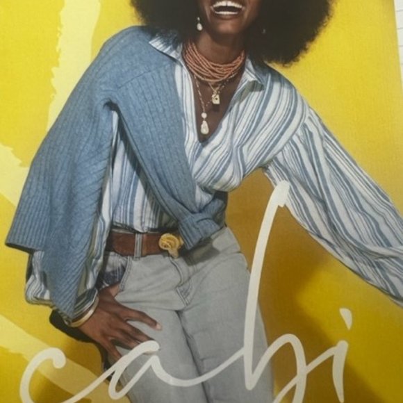 CAbi Blue and White Striped Blouse - Picture 5 of 5